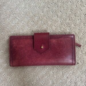 Madewell Leather Wallet, Red/Burgundy